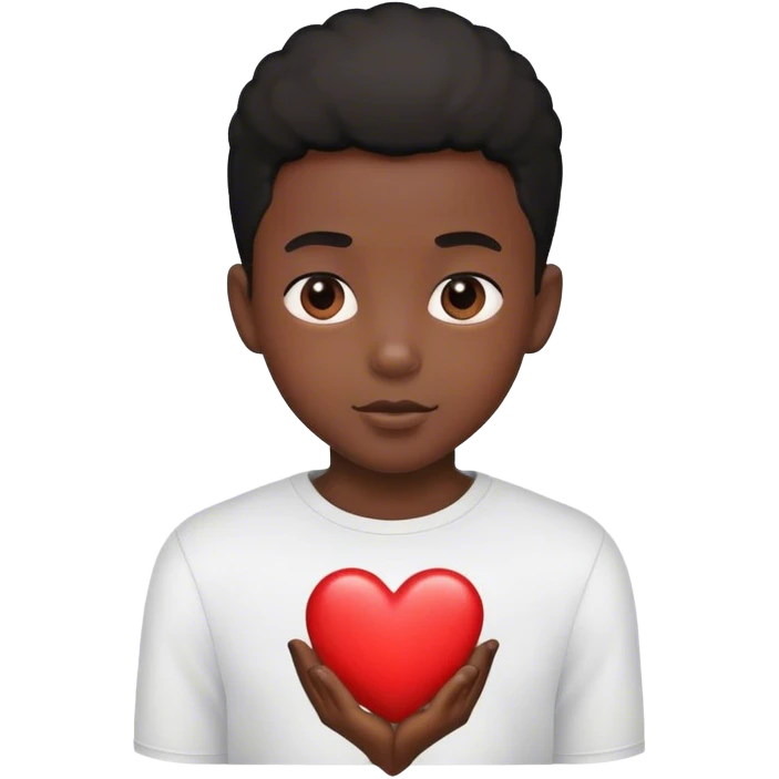 Black boy with a heart emoji