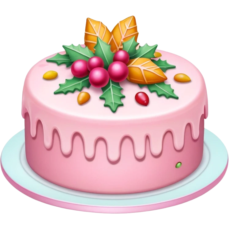 Pastel pink Christmas fruitcake  emoji