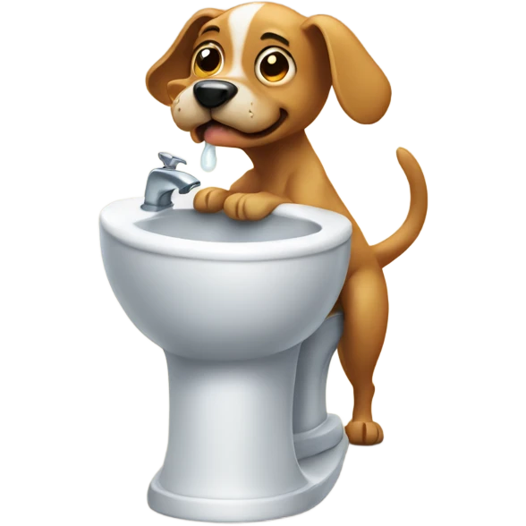 Dog taking a pee emoji