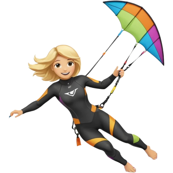 Kitesurfing blond ladie showing kite emoji