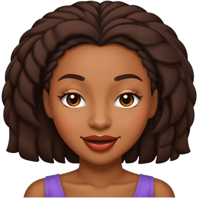 black african american woman, winking emoji