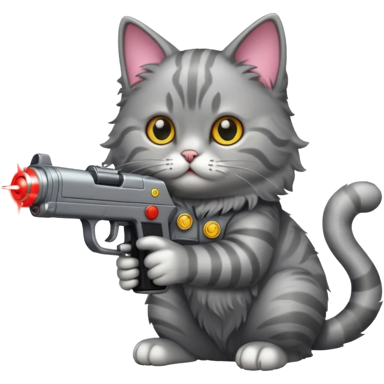 Cat with laser gun emoji