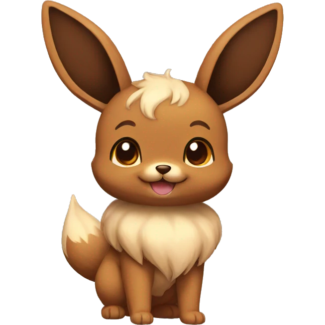 Brown Cookie-themed Eevee with chocolate chips patterns full body emoji