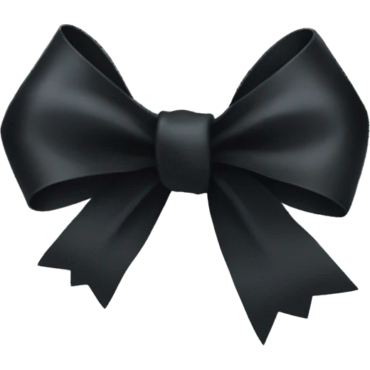 black ribbon bow emoji