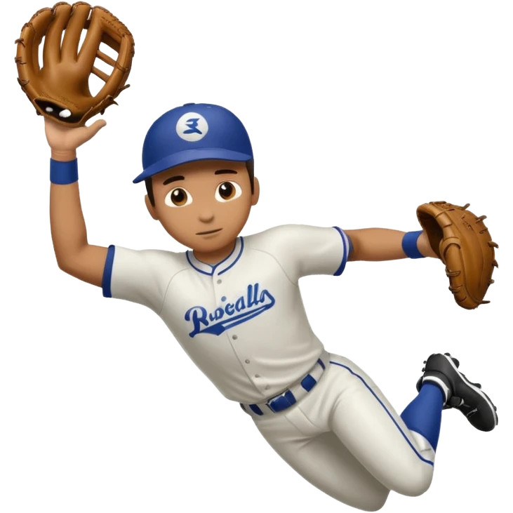 baseball player diving to catch the ball emoji