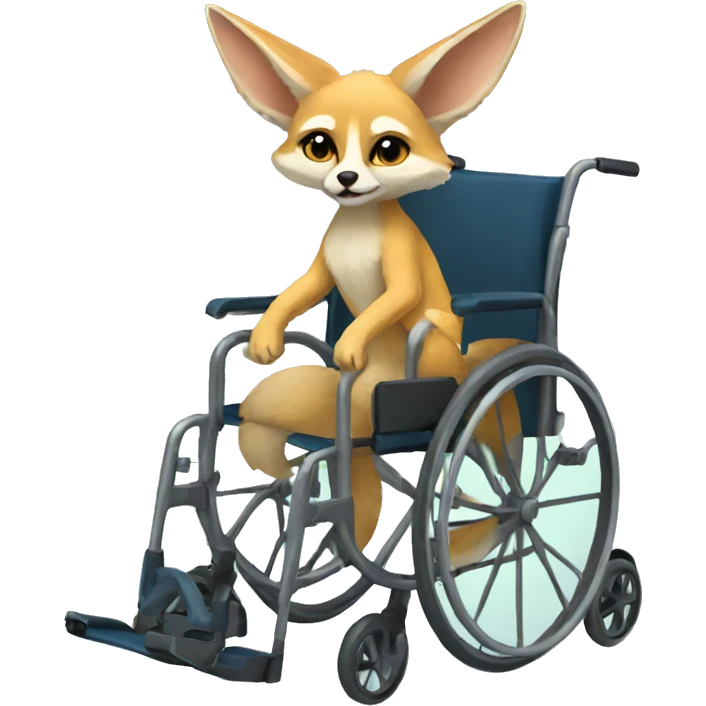 Fennec fox in a wheelchair  emoji