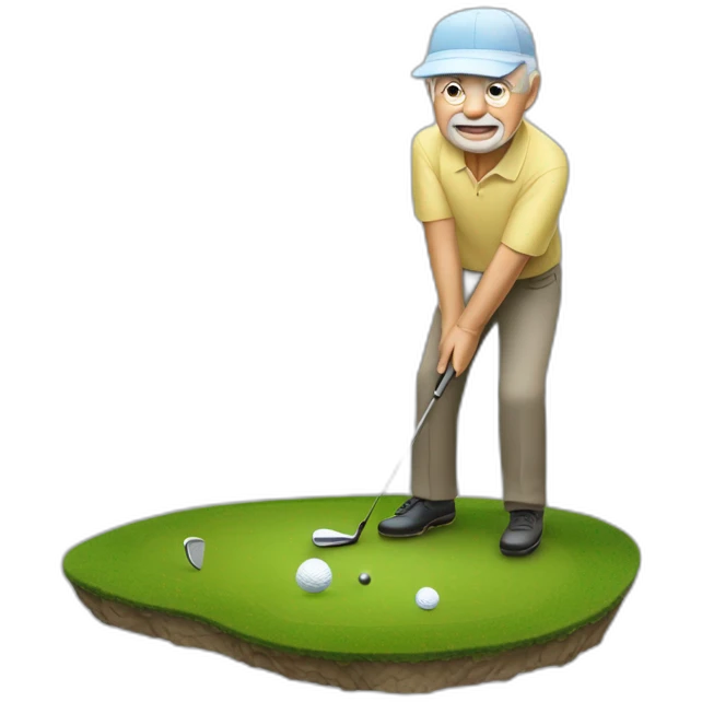 Un vieux debile qui fait du golf emoji