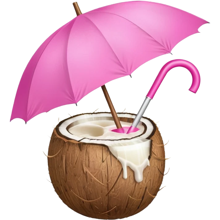 coconut drink with pink umbrella emoji