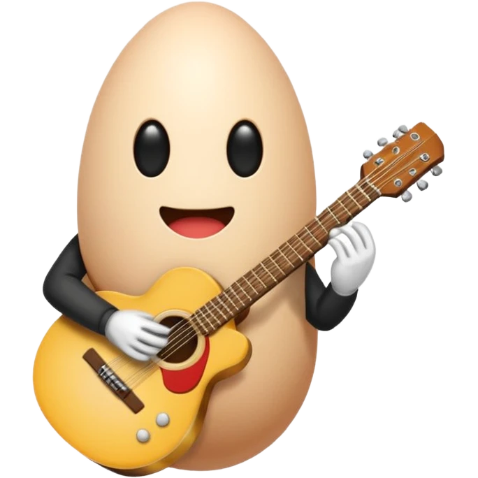 Faceless Egg playing a guitar emoji
