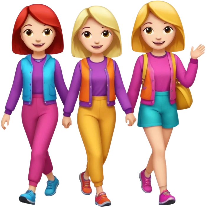 Gezen kız arkadaş grubu emoji