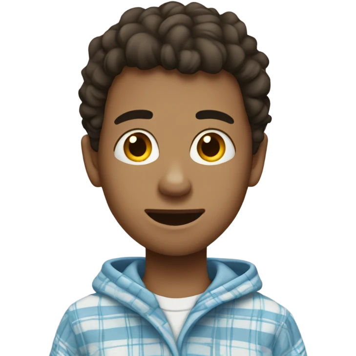 Boy wearing pjs and crocs emoji