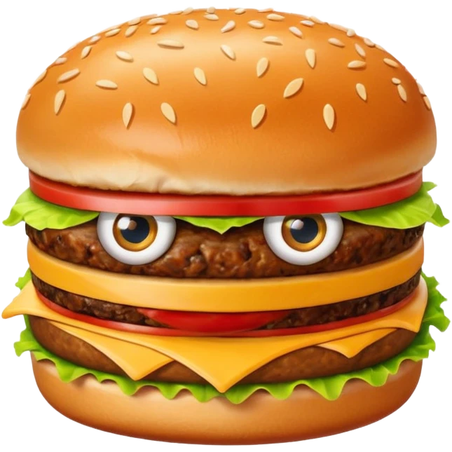 Hamburger patty with eyes  emoji