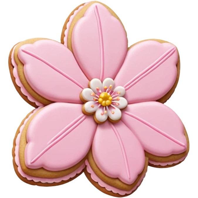 Cherry blossom shaped of a cookie emoji