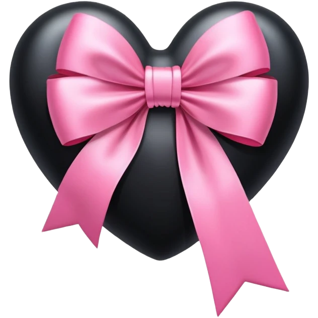 black heart with pink bow emoji