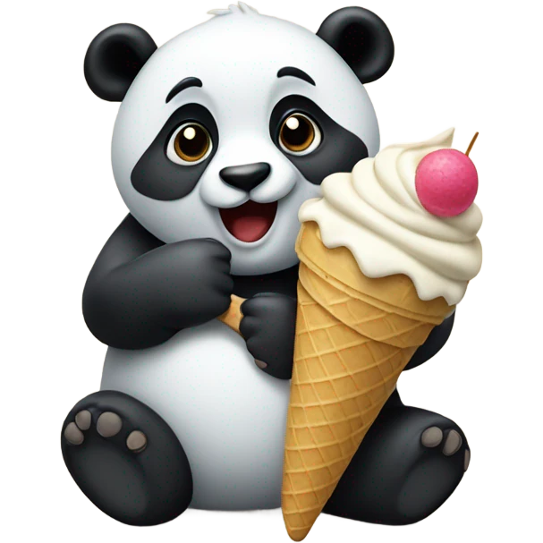 Panda eating ice cream emoji