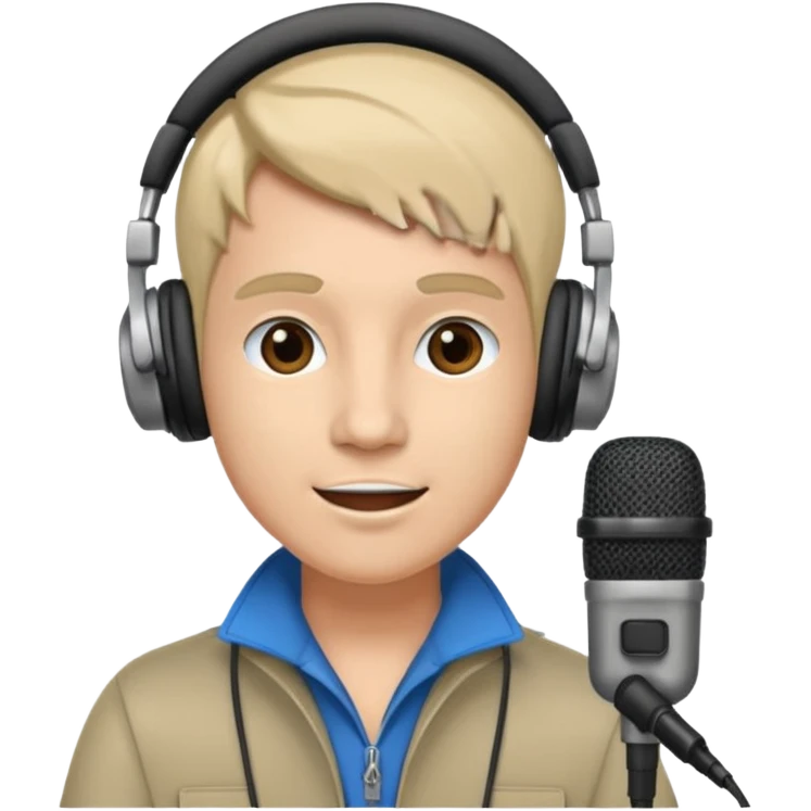 a radio host with headphone and microphone emoji