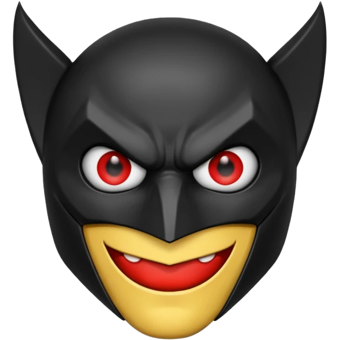 A batman emoji with red eyes and it should look realistic  emoji