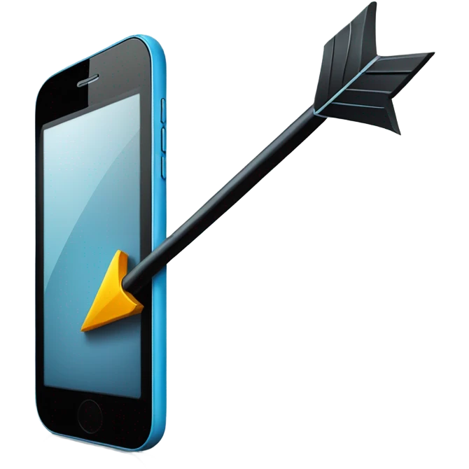 mobile with arrow coming out emoji