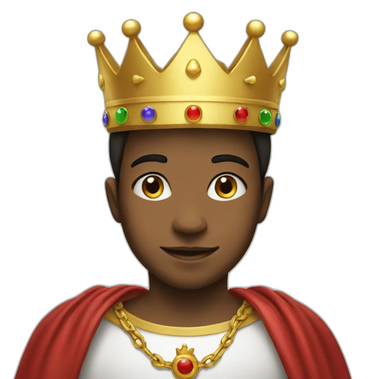 Lucky boy with crown emoji