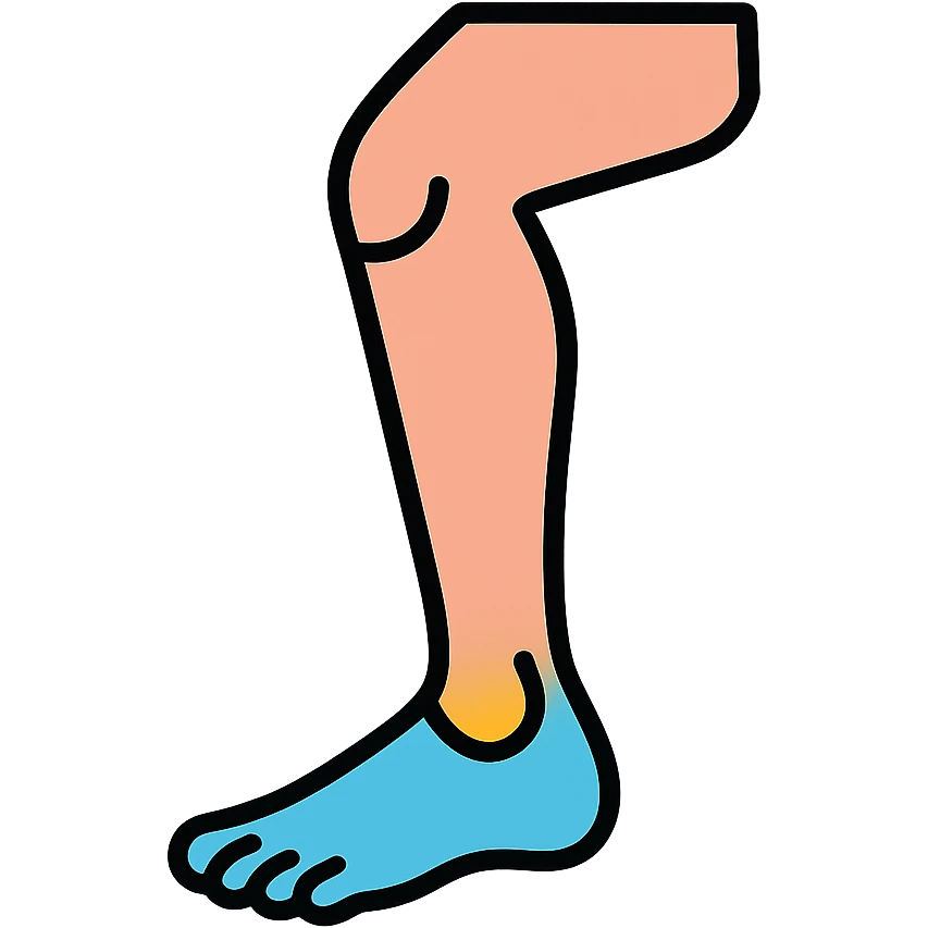 Colorful icon of human leg and foot emoji