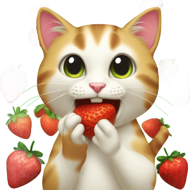cat with strawberry emoji