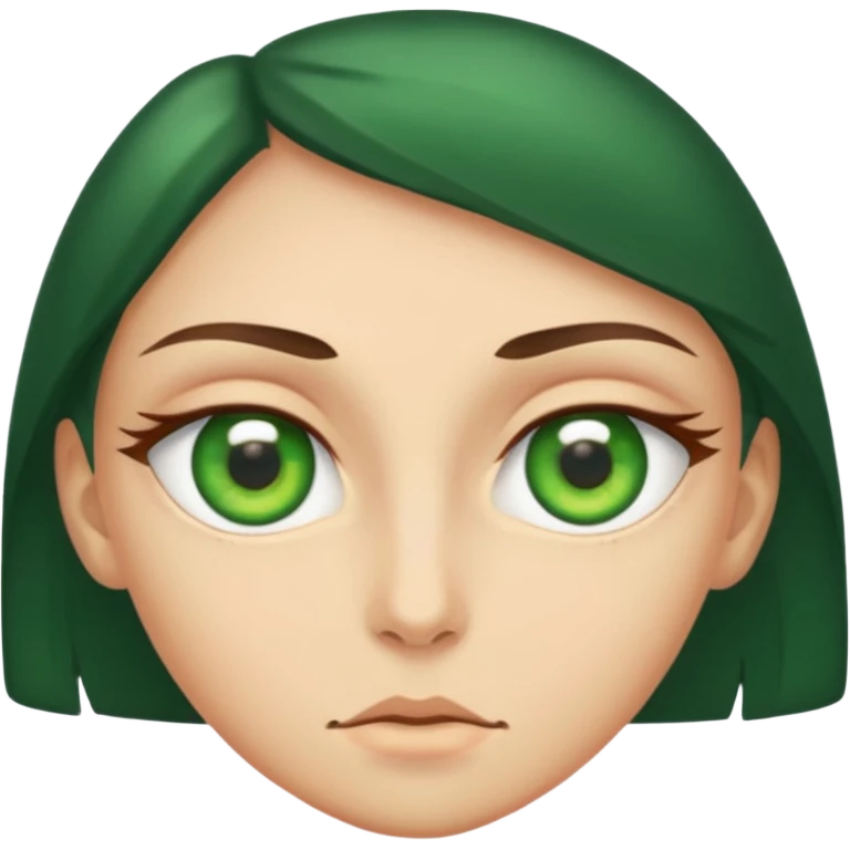 Make two green eyes emoji