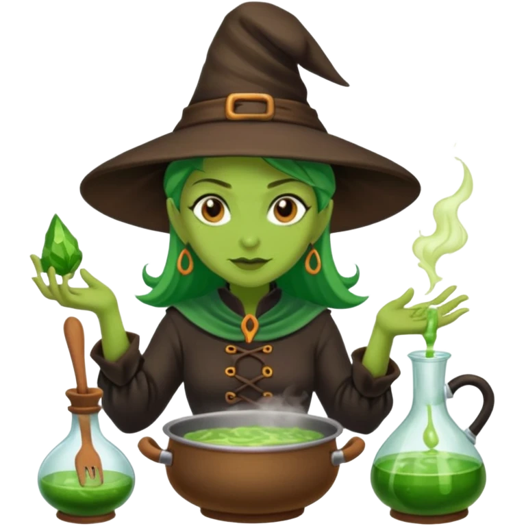 green witch cooking potion emoji
