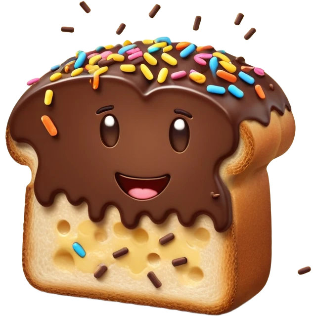 hagelslag-cinematic-realistic-hagelslag-treat-emoji,-depicted-as-crunchy-chocolate-sprinkles-scattered-on-a-slice-of-buttered-bread,-rendered-with-vivid-textures-and-playful,-inviting-lighting. emoji