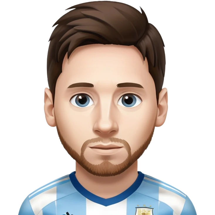 Lionel Messi soccer player with Argentina blue and white jersey emoji
