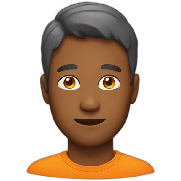man with a orange cat in his head emoji