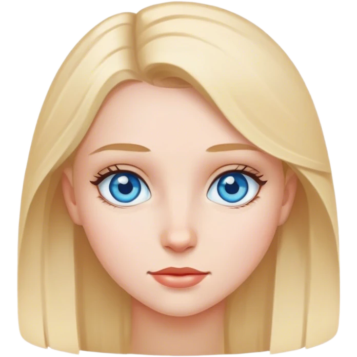 realistic portrait of blue eyed girl emoji