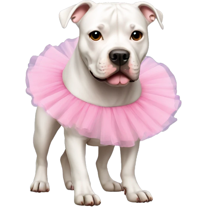 Pitbull in a tutu emoji