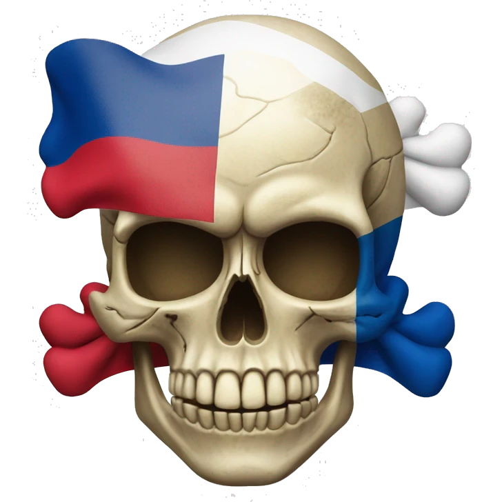 A skull with Czechia Flag on it emoji