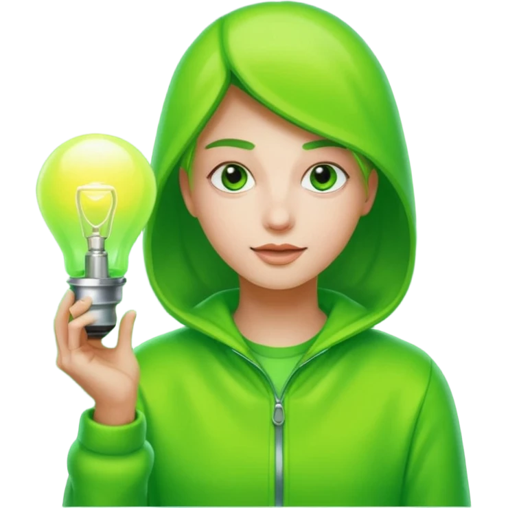 80s fashion green lighting lamp emoji