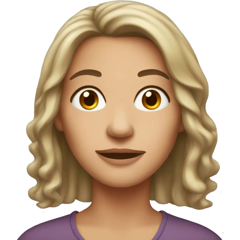 middle age woman long hair and hazel eyes  emoji