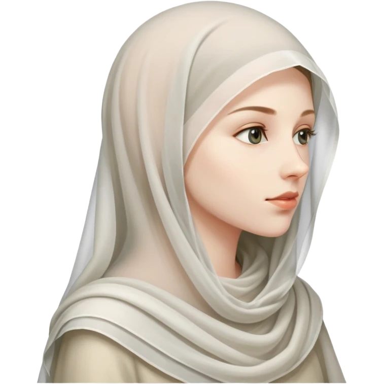 veiled woman, side profile emoji