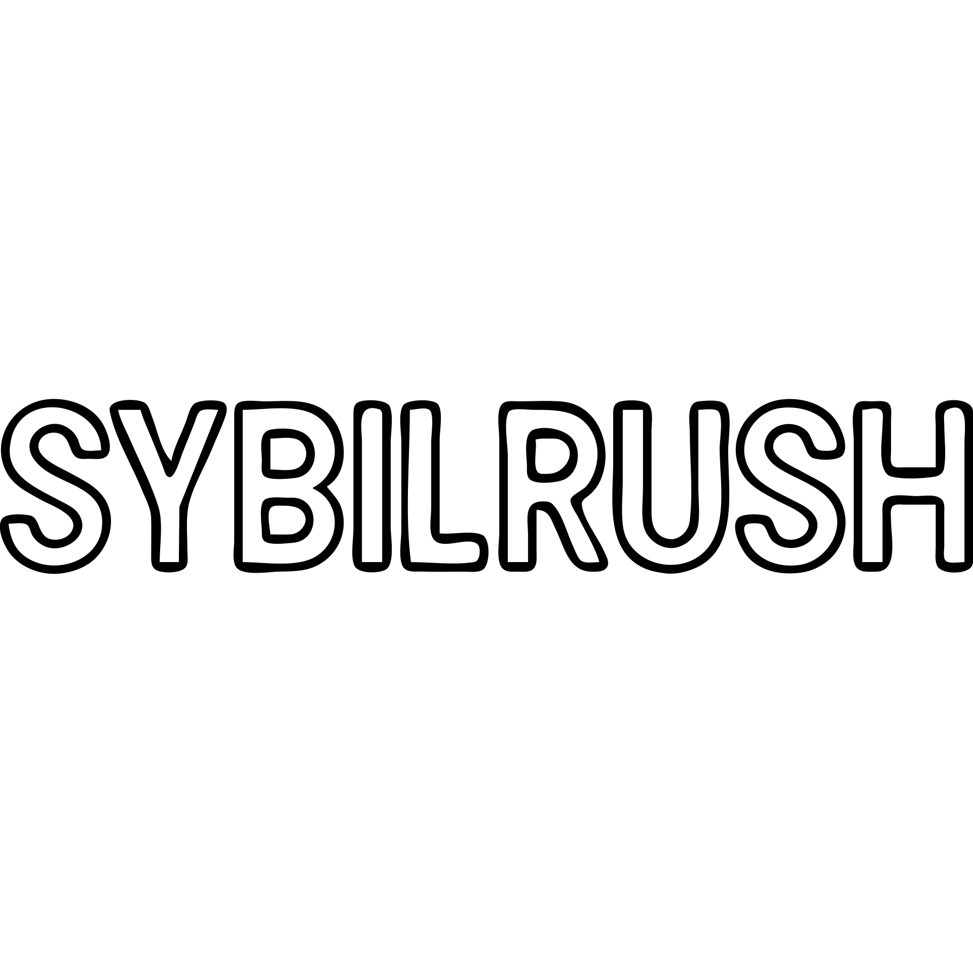 The text "SYBILRUSH" written clearly emoji
