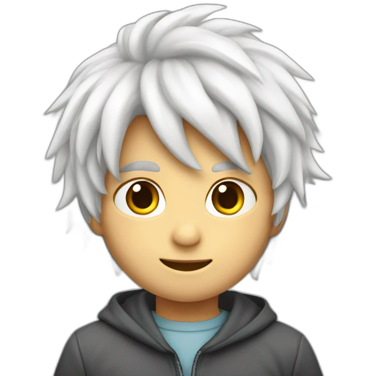 niño blanco de pelo largo de mirada inexpresiva emoji