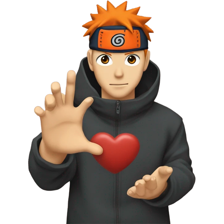 Naruto mit Herz in der Hand emoji