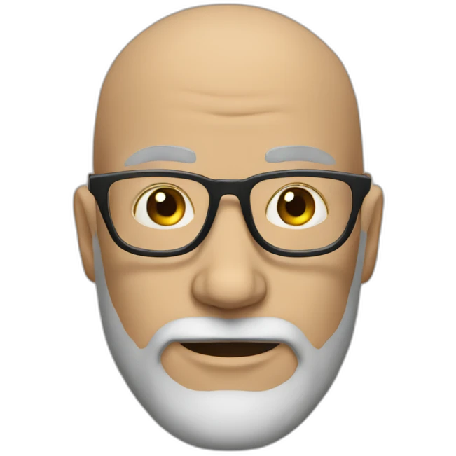bald man grey beard glasses emoji