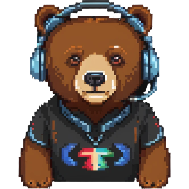 bear wearing a headset emoji