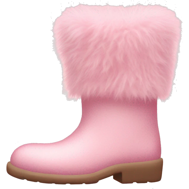 light pink fuzzy boots emoji