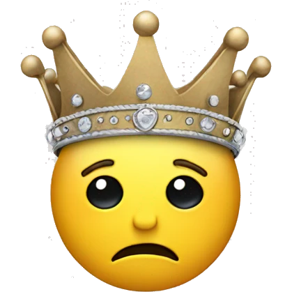 Crown with sad face emoji