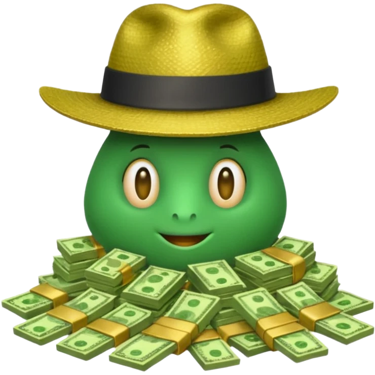 Dinero con pies y gorro  emoji