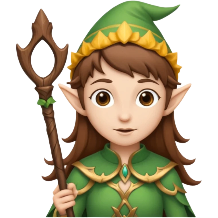 elf with staff brown hair emoji