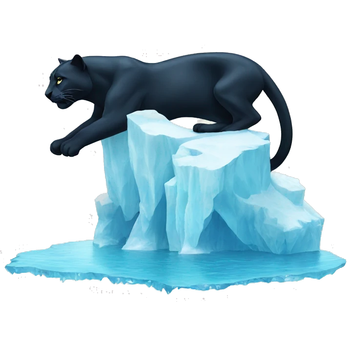 panther shaped iceberg emoji