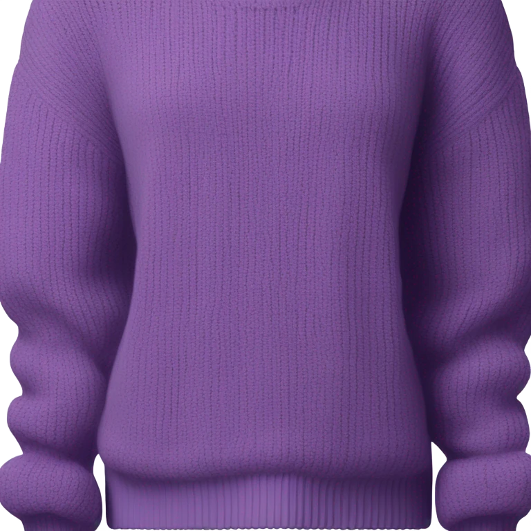 Purple cropped oversize wool sweater, isolated emoji