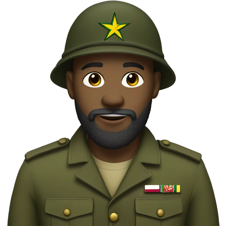 Jamaican soldier with beard scruff  emoji