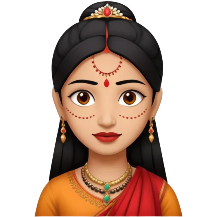 mache ienen inder miot roten punkt auf stirn schwarze haare und braune haut emoji