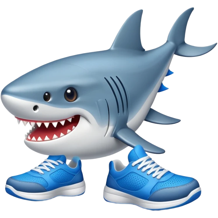 Tiburón con zapatos tenis azules emoji